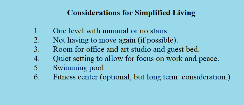 Considerations for Simplified Living