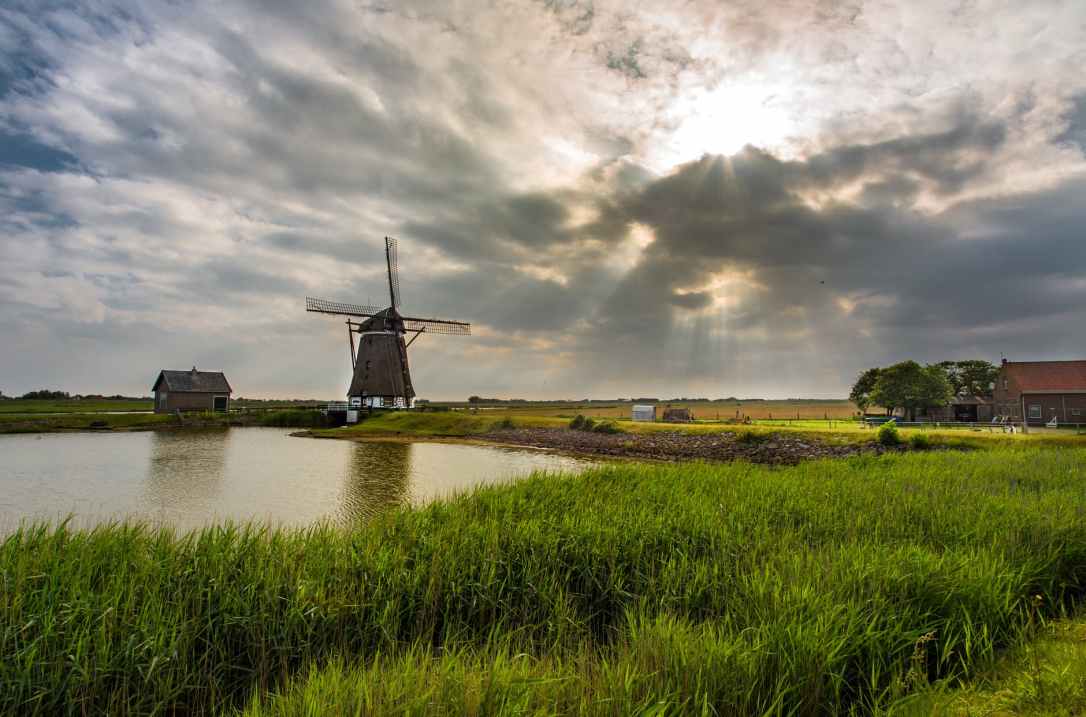 agriculture barn clouds countryside