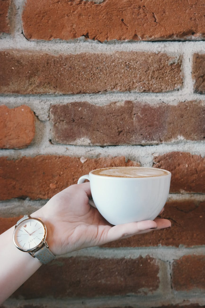 analog watch beverage brickwall coffee