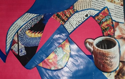 watercolor collage cup