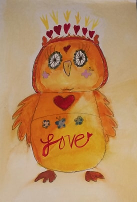 watercolor qwirky bird